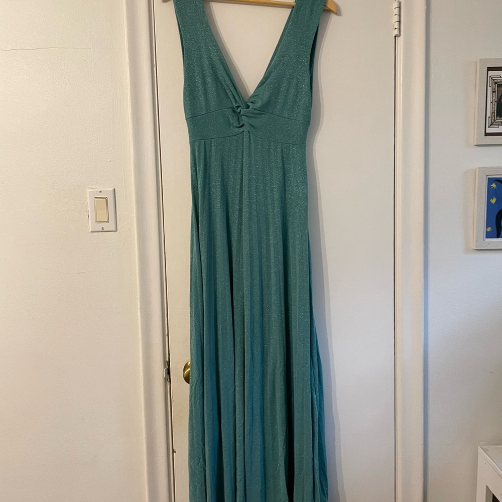 Chic Teal Sleeveless Maxi Dress